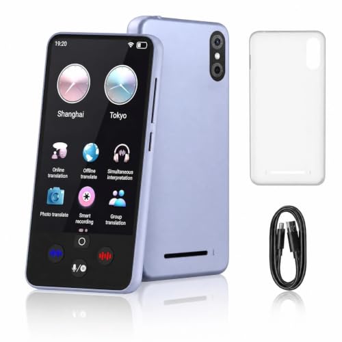 QDOJC Traducteur Vocal Instantané sans Wifi, Durable Traducteur de Langue | Traduction Instantanée avec 138 Langues, 17 Langues sans Connexion, Batterie 2000mAh, Précision de 98% pour Voyages, Affaires