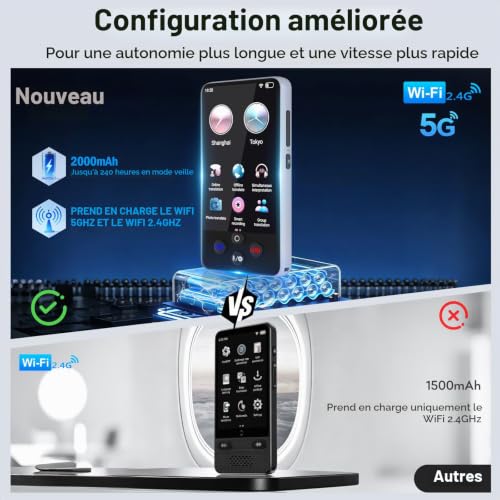QDOJC Traducteur Vocal Instantané sans Wifi, Durable Traduct
